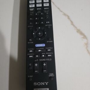 Sony Black AV System Remote Control with Blue Home Button